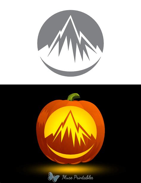 Printable Mountain Pumpkin Stencil