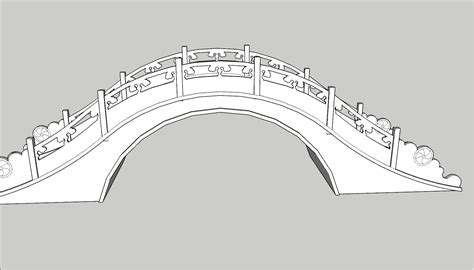 汉白玉带桥石拱桥su模型景观小品土木在线