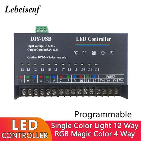 Controlador De Luz Led Programable Usb Atenuador De Bricolaje A Cc