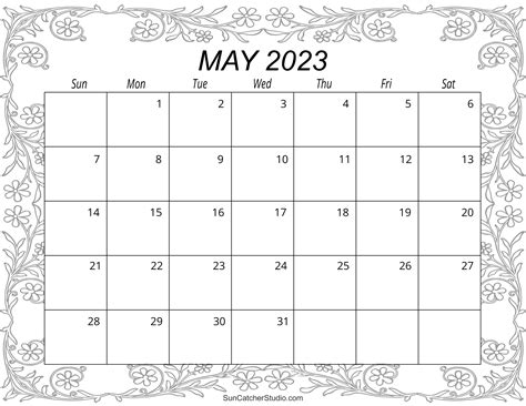 May 2023 Calendar Free Printable Diy Projects Patterns Monograms