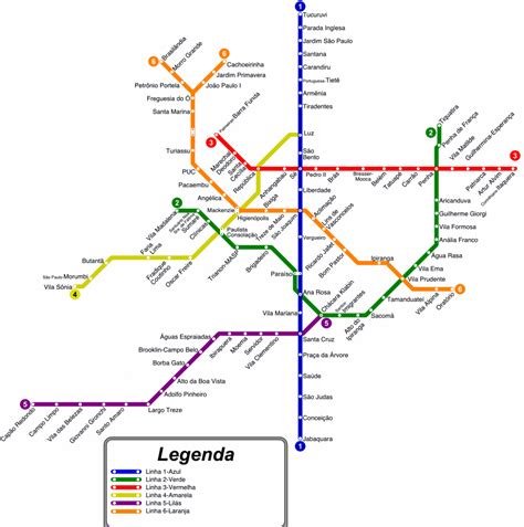 Sao Paulo Metro Map - Toursmaps.com