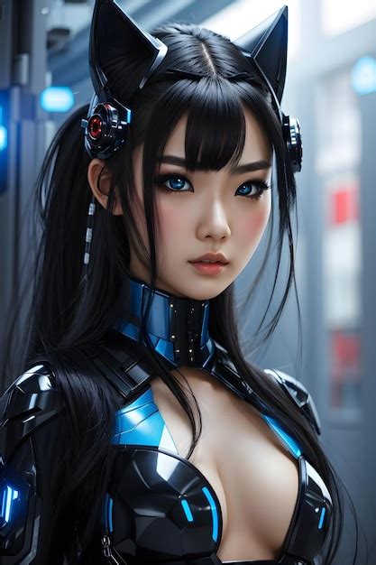 Cyber Anime Girl Cyber Girl Cyber Anime Futurista Anime Girl Cyber