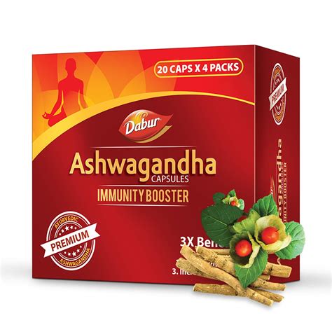 Buy DABUR Ashwagandha Immunity Booster 20 Capsules Pack Of 4 Online