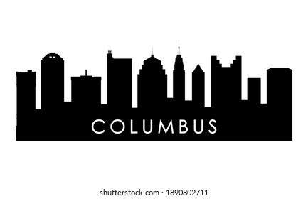 Columbus Ohio Skyline Silhouette Black Columbus Stock Vector (Royalty ...