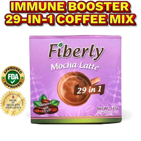 Fiberly 29 In 1 Mocha Latte Immune Booster Coffee Mix Shopee