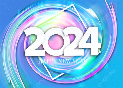 Motion Fluid Geometric Color Gradient 2024 Word Art New Year Festival