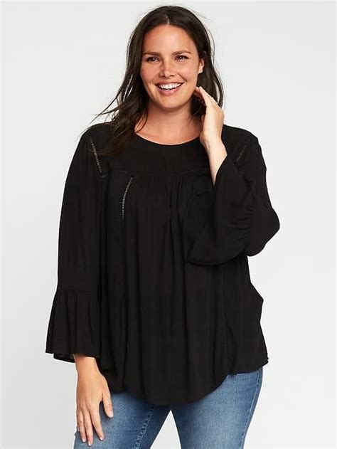 Plus Size Ruffle Sleeve Swing Top Old Navy Plus Size Outfits Plus