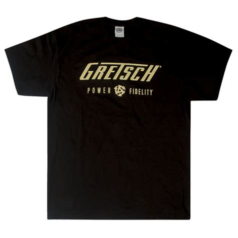 Gretsch Power And Fidelity Logo T Shirt Black Large Rich Tone Music