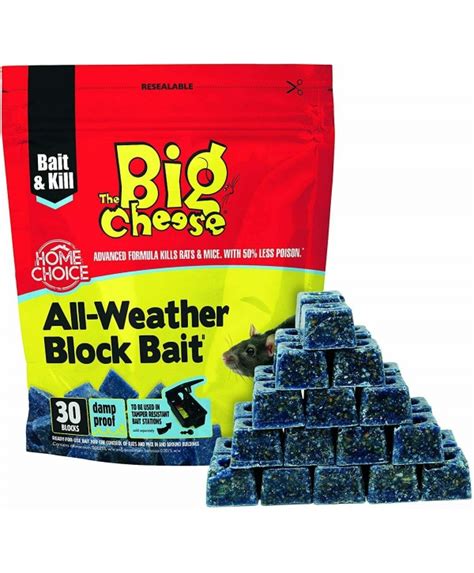 The Big Cheese All-weather Rat & Mouse Killer Rodent Block Bait Poison 30 x 10g Blocks STV213