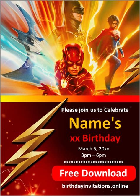 Flash Invitations Birthday Invitations