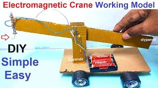 Electromagnetic crane working model for science project exhibition - DIY School Project Working ...