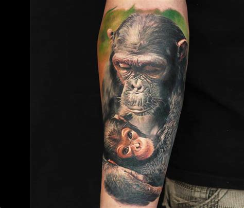 Chimpanzee Monkey tattoo by Led Coult | No. 1155