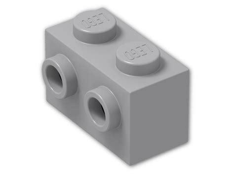 Brick X With Two Studs On One Side Medium Stone Grey