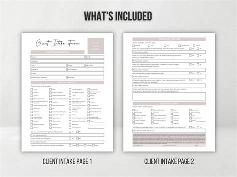 Editable Esthetician Client Intake Forms Esthetician Template Esthetician Business Instant