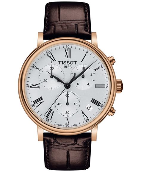 Tissot Mens Carson Premium Chronograph Brown Leather Strap Watch 41mm Macys