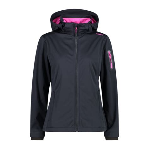 CMP Damen Jacke Aus Light Softshell Mit Abnehmbarer Kapuze Fellby D