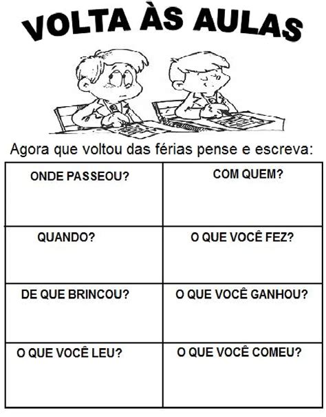 20 Atividades De Volta às Aulas Ensino Fundamental Para Imprimir Online Cursos Gratuitos