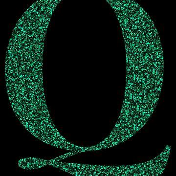 Letter Q Emerald Dark Green Glitter Effect Alphabet Sticker For Sale