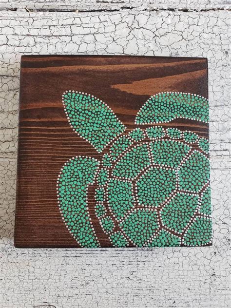 Sea Turtle Dot Art X Inch Wood Sign Painting Sea Turtle Home