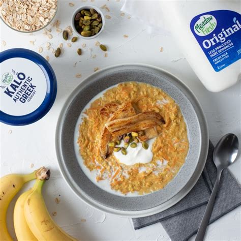 Carrot Cake Porridge With Caramelised Banana Nz Meadow Fresh