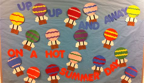 Up Up And Away Hot Air Balloon Summer Bulletin Board Idea Includes