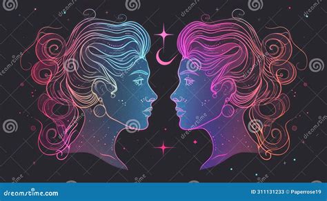 Zodiac Sign Gemini Astrological Horoscope Symbol Stock Illustration Illustration Of Concept