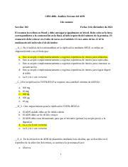 EXAMEN FINAL docx CIBI 4006 Análisis Forense del ADN 2do examen