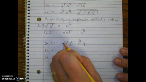 Rewriting Fractional Exponents And Radicals Youtube