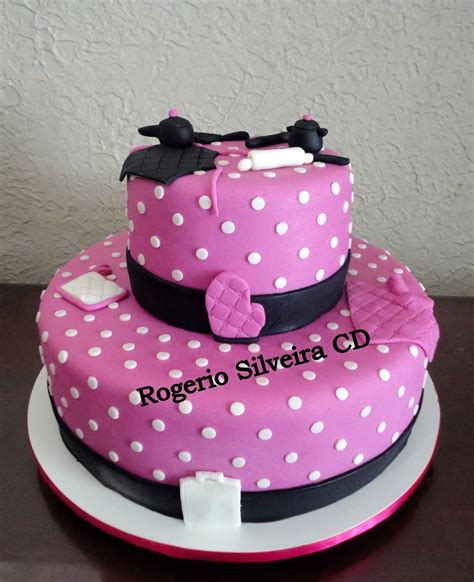 Rogerio Cake Designer Bolo Ch De Panela Rosa E Preto