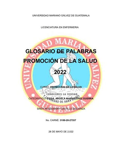 Calaméo Glosario De Palabras Promoción De La Salud 2022