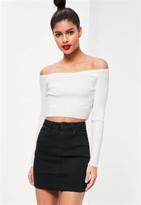 Missguided Denim Super Stretch Mini Skirt Black Au6m Denim Mini