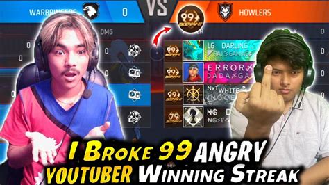 First Time Break 99 Winning Streak 😱laka Gamer Vs Angry Youtuber 😡