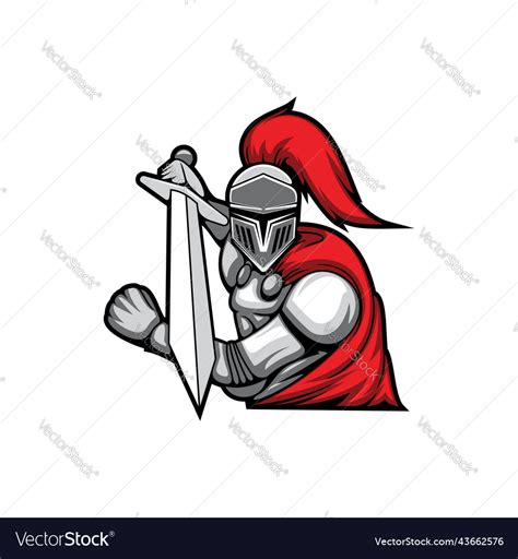 Templar knight in metal helmet and breastplate Vector Image