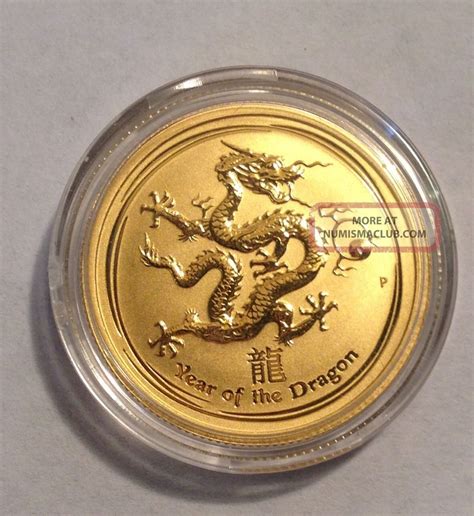 2012 Australian Lunar Year Of The Dragon 1 4 Oz 9999 Fine Gold Coin