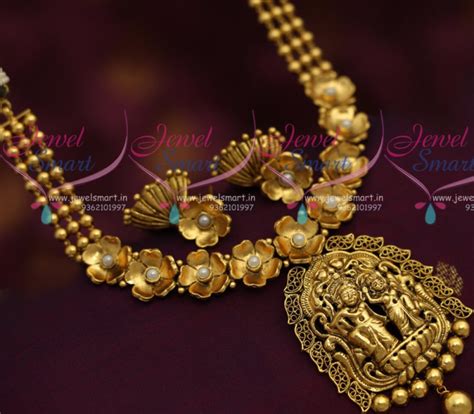 Nl Antique Nagas Radha Krishna Temple Jewellery Designs Necklace