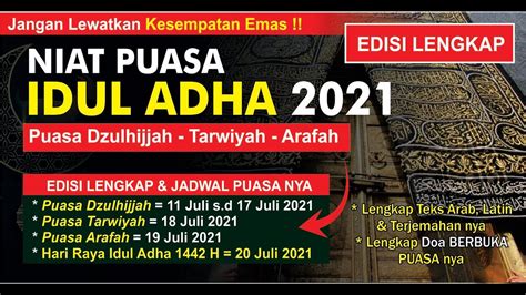 Tanggal Berapa Puasa Idul Adha 2021 Kapan Puasa Tarwiyah Dan Arafah