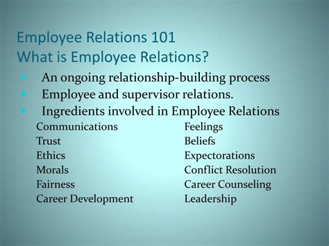 Ppt Labor Relations 101 Aka Employee Relations Powerpoint