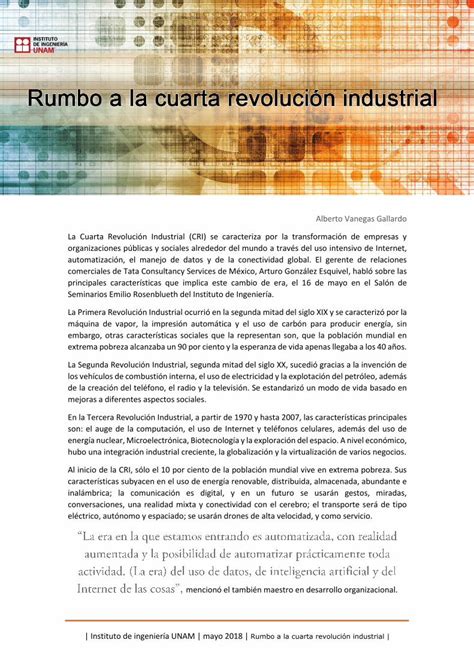 PDF Rumbo a la cuarta revolución industrial En la Tercera