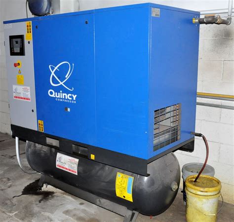 25 Hp Quincy Qgs 25 D Tm Rotary Screw Type Air Compressor Sn