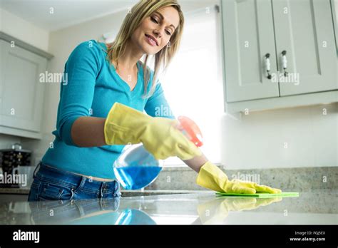 Pretty Woman Doing Her House Chores Stock Photo Alamy