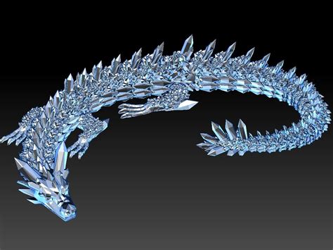 Stl File Articulated Dragon Flexi Crystal Dragon 3d Print・3d Printer