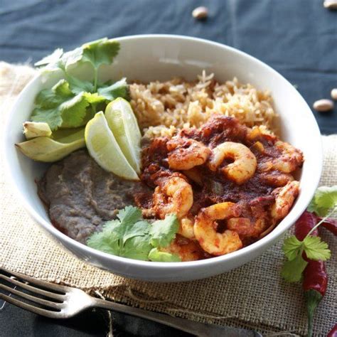 A Mexican Fiesta Shrimp Diablo Mexican Rice Bowl With Homemade