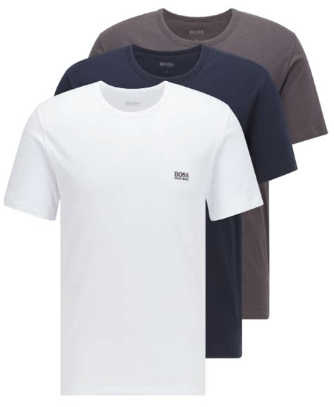 Hugo Boss Pack T Shirts Grey Navy White Logo