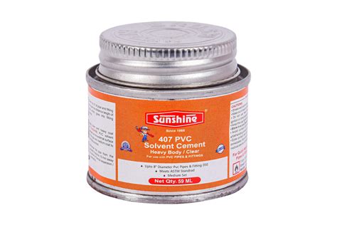 407 Sunshine PVC Solvent Cement 59 Ml Tin Can At Rs 41 Polyvinyl