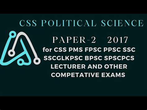 Css Political Science Paper Mcqs For Fpsc Ppsc Ssc Sscgl Fia Css