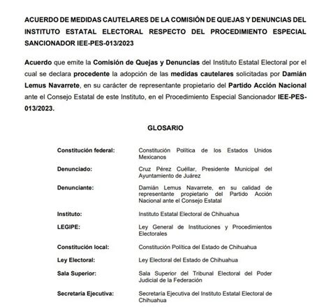 CRUZ PÉREZ CUÉLLAR INCUMPLE LA LEY Comité Directivo Estatal Chihuahua