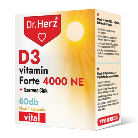 Dr Herz D3 Vitamin 4000 NE Szerves Cink Kapszula 60 Db DOBO