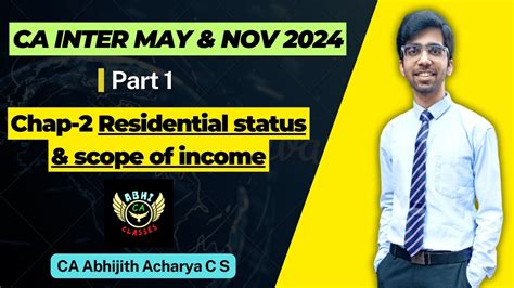 Chapter Residential Status Scope Of Income Part Ca Inter