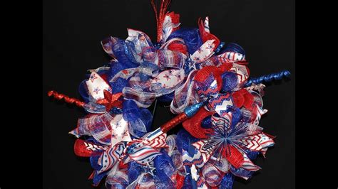 How To Make A Burlap Deco Mesh Ruffle Wreath Patriotic Hard Working Mom