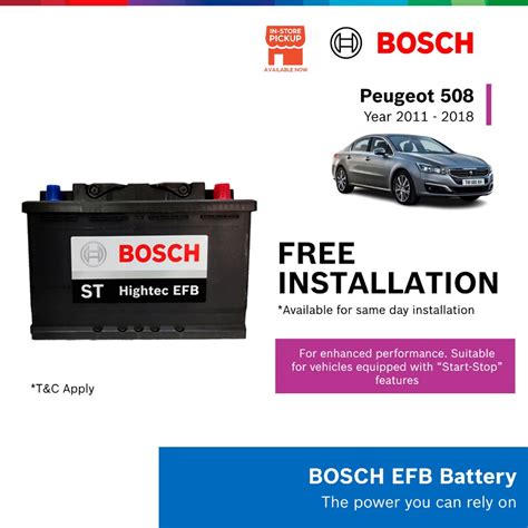 Bosch ST Hightec EFB LN3 DIN70 Battery For Peugeot 508 12 Month